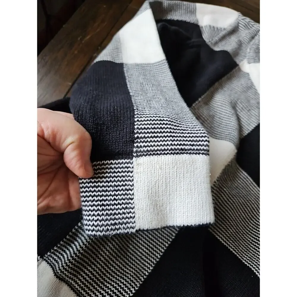 Liz Claiborne Lizwear Women's Size XL Black/ White Patchwork Sweater Heavyweight - Picture 7 of 10
